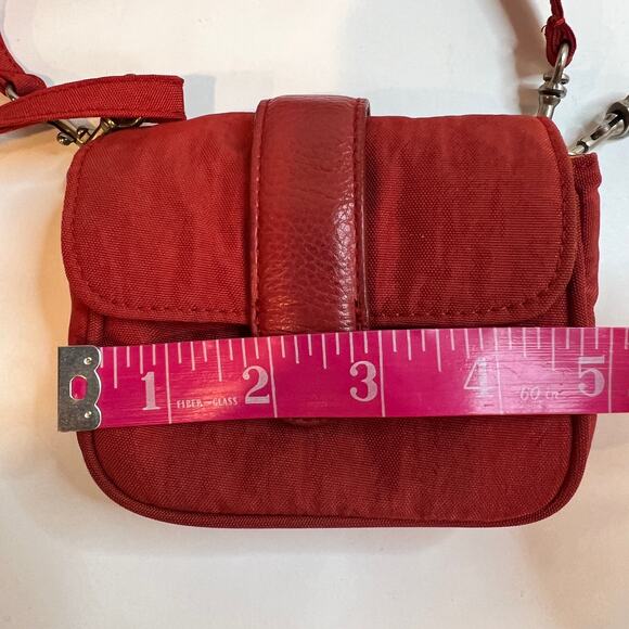 Baggallini Mini Crossbody Bag Wallet  Red Orange Convertible Wristlet Micro 5x4 - Picture 10 of 11